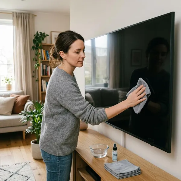 how to clean a television