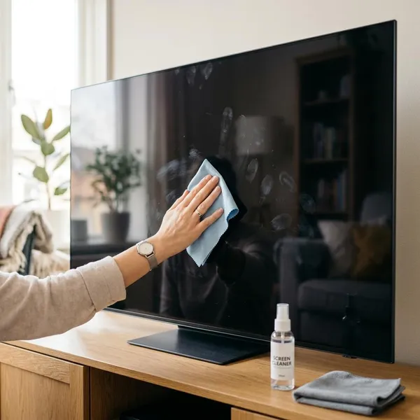 How do you remove fingerprints from a TV screen?